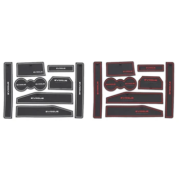 

Car Door Mat Rubber Mat Cup Cushion Dust Mat Lnterior Anti Slip Gate Slot Mat for Range Rover Evoque 2012-2018