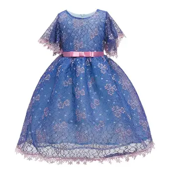 

kids dress ropa vestidos bridesmaid princess dresses roupa infantil blue dress girls disfraz suknia dziewczynka kind kleding