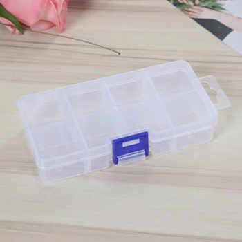 

4Pcs/Set 8 Grids Detachable Plastic Storage Box Storing Jewelry Bead Screws Pills Organizer Container 13.7*6.7*2.7cm With Cover