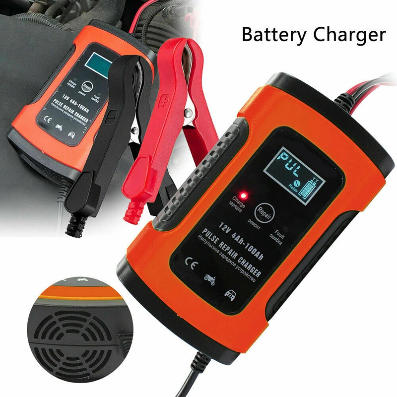 

Full Automatic Car Battery Charger 100V to 240V To 12V 6A Intelligent Fast Power Charging Wet Dry Lead Acid Digital LCD Display