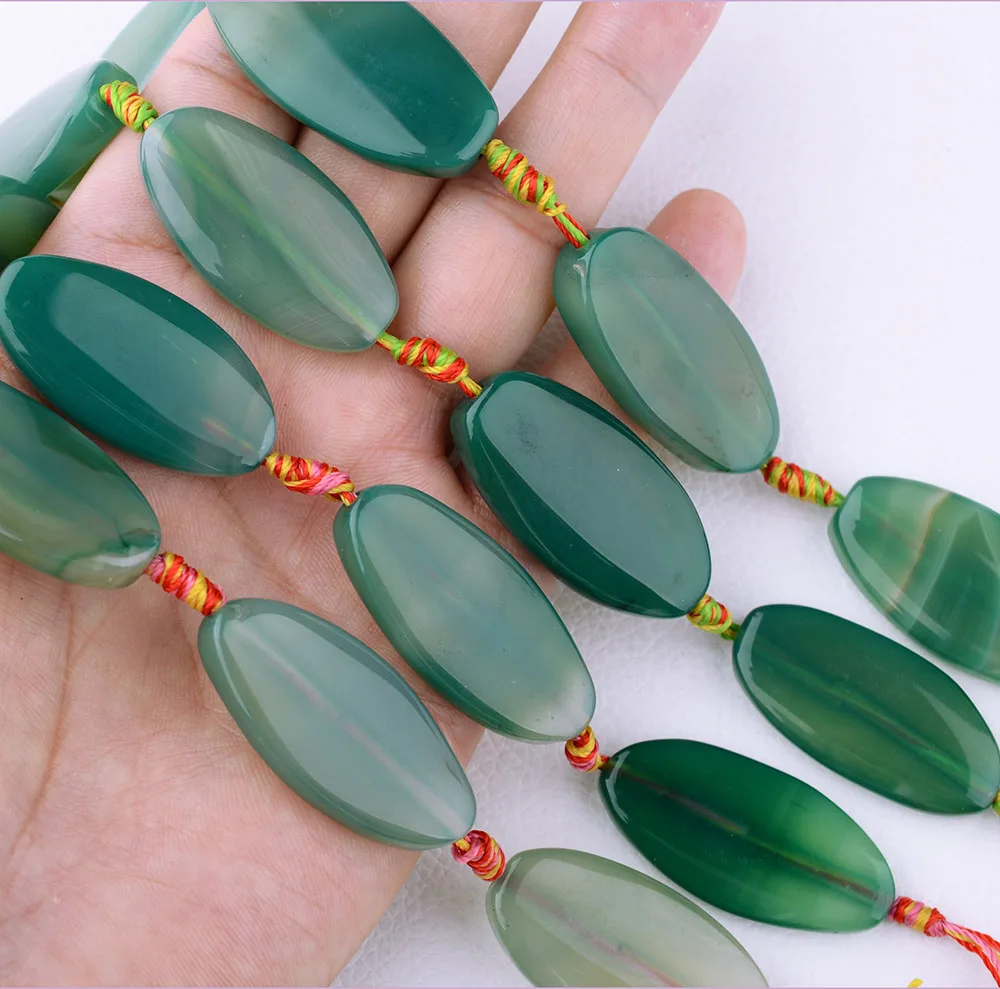 Natural Deep Green Agate Leaves Shape loose beads For DIY Bracelet Necklace Jewelry Making Strand 15