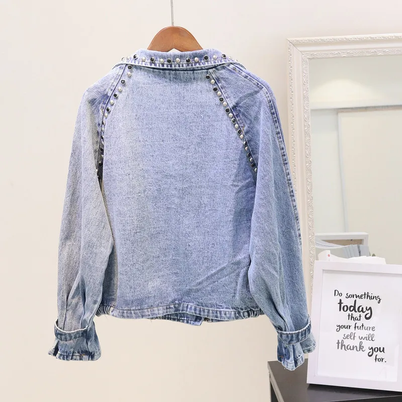 Новая женская джинсовая куртка зима осень Свободная Повседневная ...