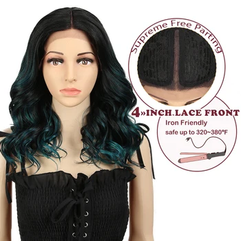 

Magic Hair Red Blonde 150 Density 20"Inches Wavy Synthetic Lace Front Wig with Baby Hair For Adult Women Middle Part Cosplay Wig
