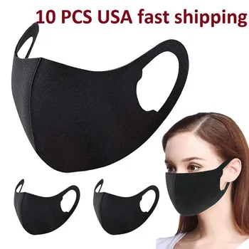 

3/5/10PCS Unisex Adult Fashion Solid Color Face Masks Dustproof Washable Reuse Protection Masque 3D Design Mouth Mask Mascarilla