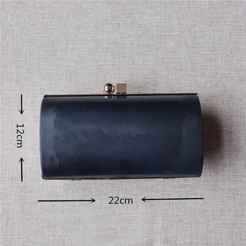 

Fashion Women Purse Frame With Black Plastic Box Handbag DIY Evening Bag Wedding Party Prom Metal Clutch obag handle frame purse