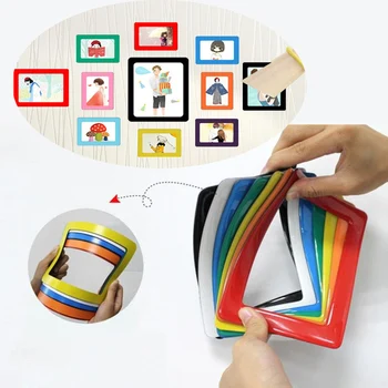 

DIY Colorful Magnetic Photo Picture Frames Fridge Refrigerator Magnet Photoframe Home Living Room Decor