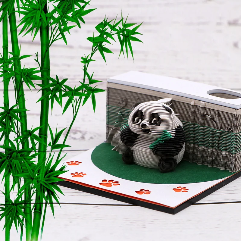 Милая Мини Панда 3D бумажная модель тяга Примечание Meno DIY игрушки подарок для друга или день рождения подарок для детей iCraft