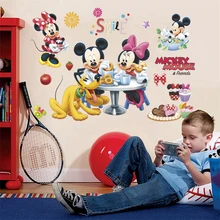Disney Mickey Minnie Mouse Pluto Wall Decals Kids Rooms Party Home Decor Cartoon 25*70cm Wall Stickers Pvc Mural Art Diy Posters