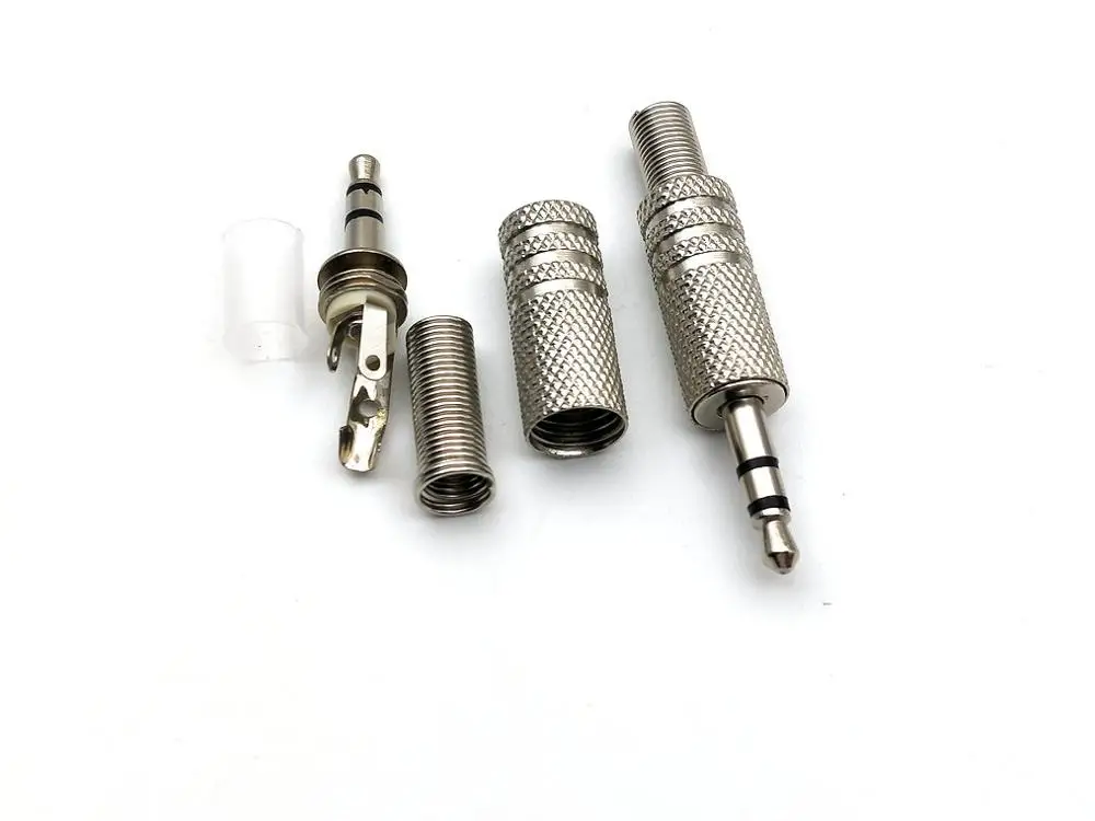 1000pcs METAL Stereo Male 3 5mm Jack Plug Audio connector headphone New