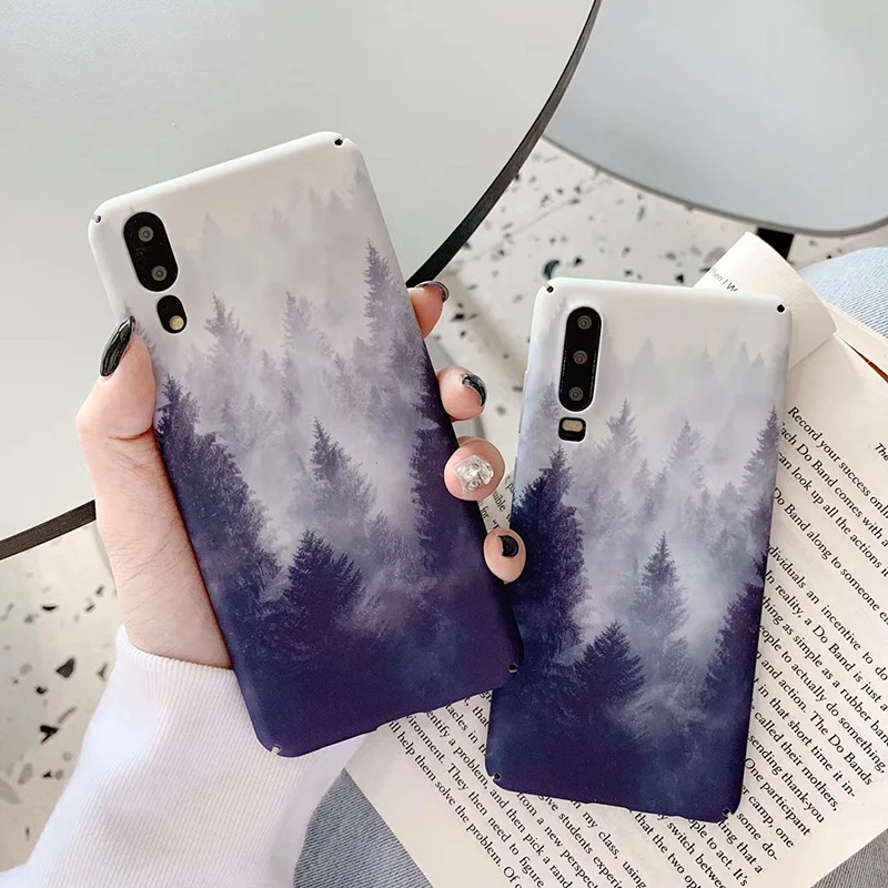 Лес в тумане Твердые чехлы из PC для huawei P20 P30lite Mate20 Pro P10Plus смартфона Honor 8X9X9 10Lite V20 20 Nova 3 3i 4 5 5i Y9 чехлы