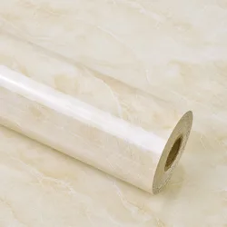 60cm Oil-proof Waterproof Marble Wallpaper Wall Stickers PVC Self Adhesive Bathroom Kitchen Cabinet Backsplash Home Improvement