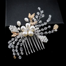 BUFEI HP69 классические Кристальные заколки для волос ручной работы, свадебные аксессуары для волос, ювелирные украшения, свадебные заколки, свадебный головной убор