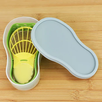 

6 in 1 Avocado Tool Set Cleaning Device + Crusher + Crisper Fruit Seeder Avocado Preservation Box In Store Avocado Tools