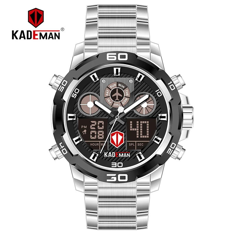 Günstig KADEMAN Military Sport Uhren Männer Wasserdicht Dual Display Armbanduhr TOP Marke Luxus Armee Männlichen Digitale Uhr Relogio Masculino