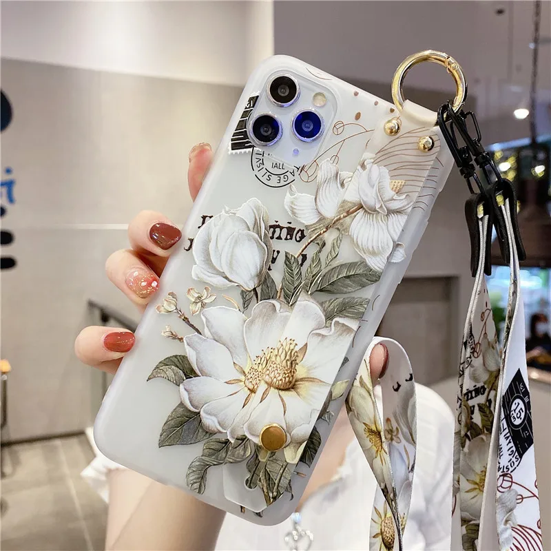 Мягкие чехлы с 3D рельефным цветочным рисунком для Xiaomi Mi A1 A2 5X 6X Redmi Note 7 8 8T K20 K30 9 Pro Max