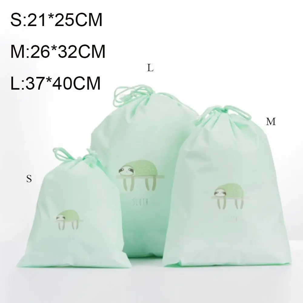 Модная женская Хлопковая сумка для покупок на шнурке, унисекс, дорожная сумка для покупок, эко многоразовая складная сумка для хранения продуктов - Цвет: Sloth