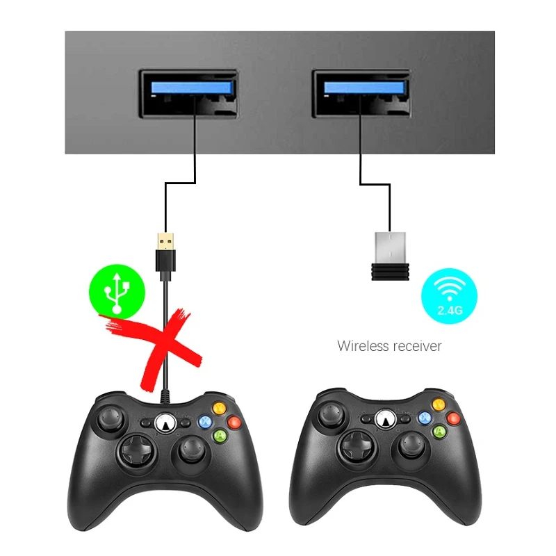 Беспроводной контроллер DATA FROG 2 4G для Xbox 360 джойстик Microsoft ПК Windows 7 8 10 геймпад