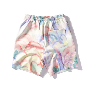 

20SS supeeon summer watercolor oil painting tie-dye shorts cloud rendering casual street watercolor oil painting tie-dye shorts