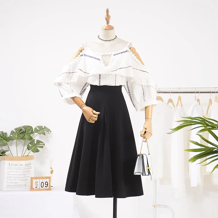 

Korean-style Summer Retro High-waisted Slimming Skirt Students College Style Women's Fashion New Style Casual Western Style 5.14