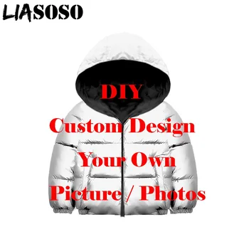 

Customized DIY Your Like Photo Children's clothing Kids Down Jackets Warm Down 3D Printed Parkas baby girl clothes Toddler Youth