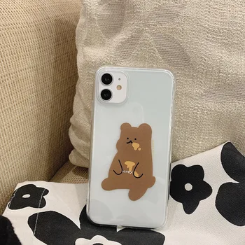 

2020 Cute Cartoon Eating Bee Bear Case For iPhone 11 11PROMAX 11PRO 7 8 7Plus 8Plus X XS XSMAX XR 6 6S 6Plus 6SPLUS Soft Case