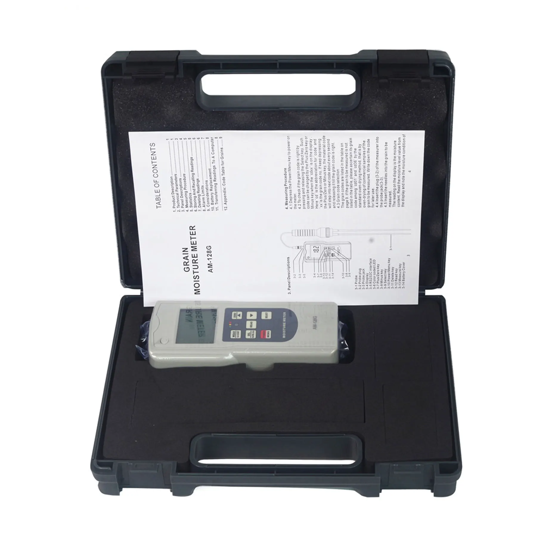 US $182.40 AM128G Portable Multifunctional Can Measure Grain Moisture Meter Wheat SoyCorn Coffee Grain Moisture Grains Up To 36 Species