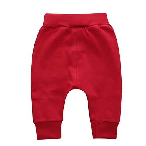 Повседневные штаны для новорожденных мальчиков и девочек; хлопковые брюки для От 0 до 2 лет; сезон осень-лето-весна; детские брюки; леггинсы унисекс для малышей - Цвет: Красный