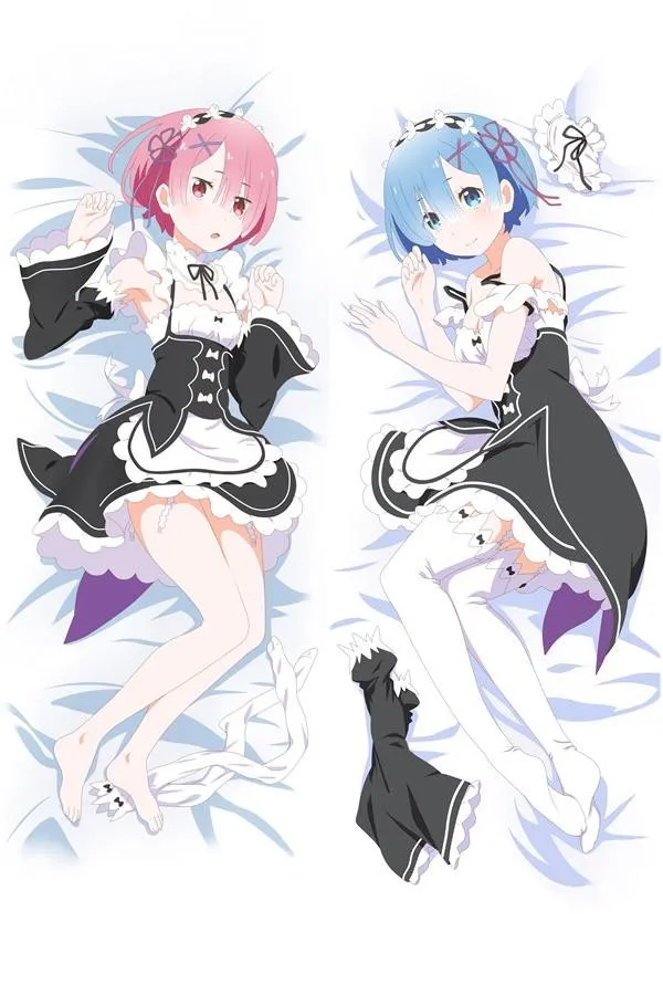 1 Японское аниме Re: Zero Hajimeru Isekai Seikatsu Rem Ram Прямая поставка Dakimakura Otaku обнимающий чехол для подушки - Цвет: 1