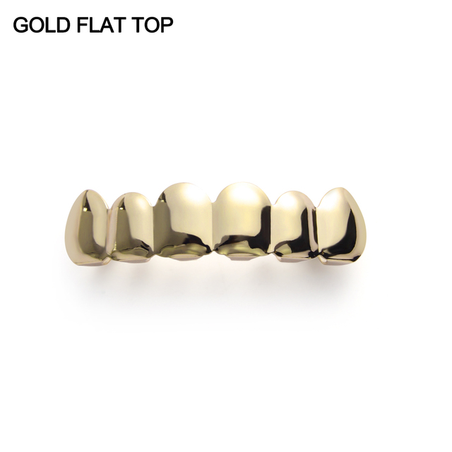 Gold Plated Rhinestone Teeth Grillz Gangsta Body Jewelry Mold Kit Hip Hop Tooth Caps Top Bottom Grill Rapper Dental Jewelry