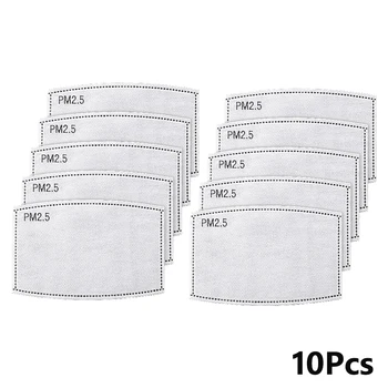 

10pcs 5 Layers Filter Paper Dustproof Face Mouth Mask Activated Carbon Mask Filter Paper Health Care Mascarillas