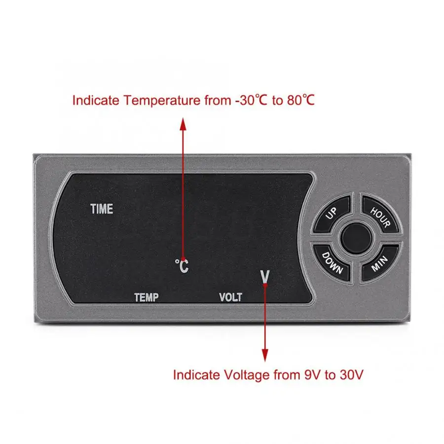 Часы термометр Voltme 3 в 1 12-24 В Автомобильный светодиодный цифровой часы термометр Вольтметр авто аксессуары