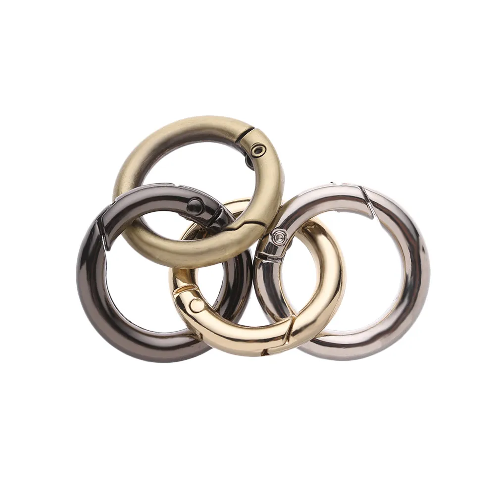 2 uds. De hebillas de resorte de aleación de Zinc de 10/12/16/19mm, mosquetón, Monederos, bolsos, hebilla de correa de mochila, puerta chapada, gatillo redondo