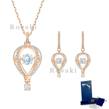 

High Quality Original SWA New Hot Air Balloon Necklace Earring Set 5483990 5499530 Woman Jewelry Gift Ball Jewelry Free Shipping