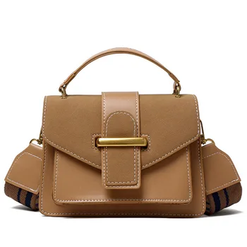 

Women's Handbag The New Fashion Women's Bag Scrub Simple Wide Shoulder Strap Crossbody Bags Retro Messenger Shoulder Bags