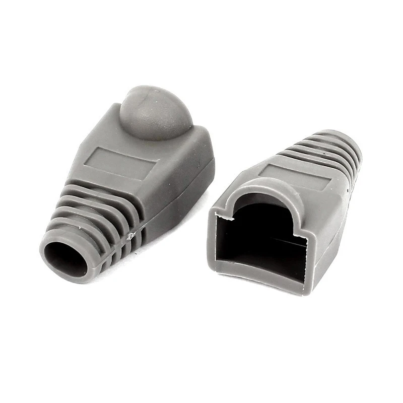 Кабель Ethernet CAT5 CAT6 RJ45 Натяжной разъем крышка загрузки 100 шт Серый
