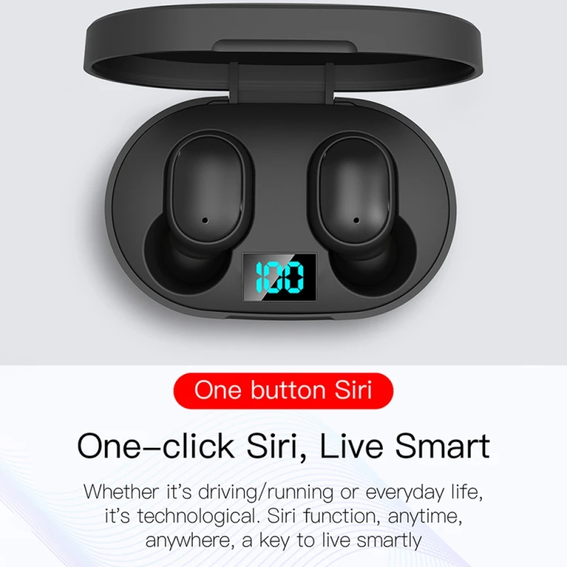Наушники-вкладыши для Bluetooth V5.0, IPX4 Водонепроницаемая TWS беспроводная гарнитура с зарядным устройством