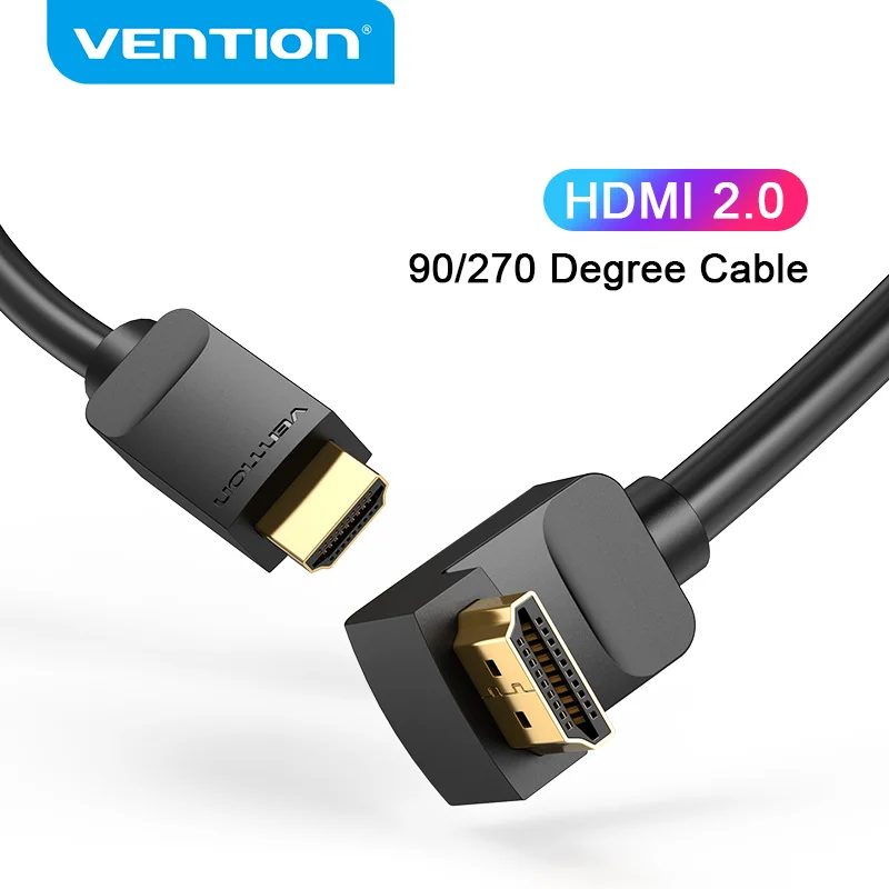 Vention 4K HDMI 2 0 кабель 90/270 градусов Угловой для Apple TV Box PS4 сплиттер коммутатор видео