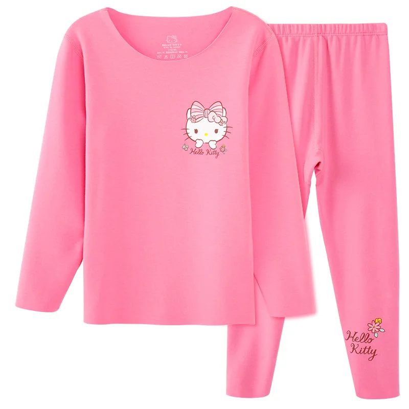 thumbnail image 1 of Conjunto de ropa interior térmica para niños de Hello Kitty, ropa de Otoño/Invierno para niñas, pantalones largos, ropa de casa en pijamas grandes para niños, 1 of 4