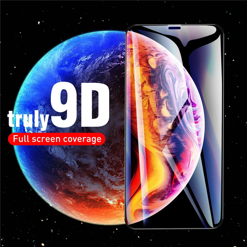 

9D Full coverage protective glass for iPhone 6 6S 7 8 plus X XR XS MAX glass on iPhone 7 8 6 X XR XS MAX screen protector Temper