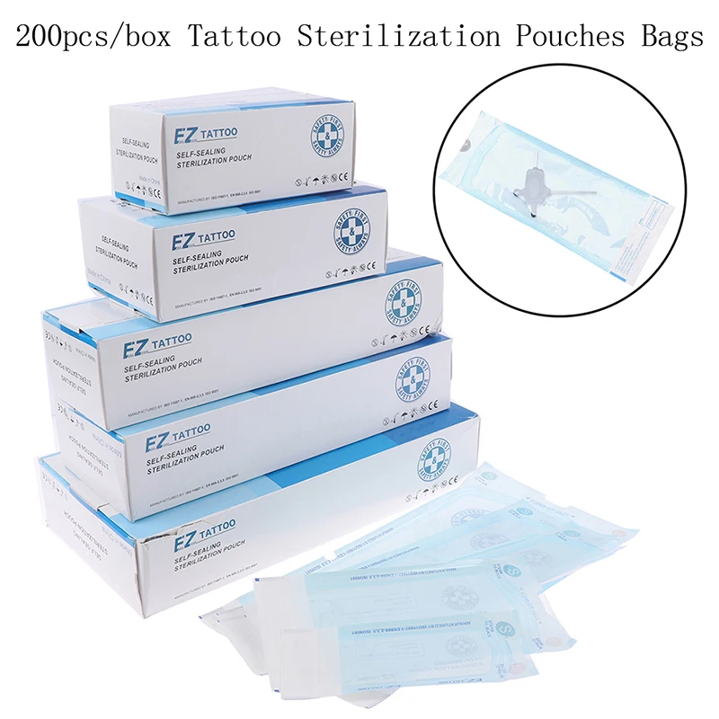 200pcs/box Self-sealing Sterilization Pouches Bags Medical-grade Bag DisposableTattoo Accessories Supplies 3 Sizes