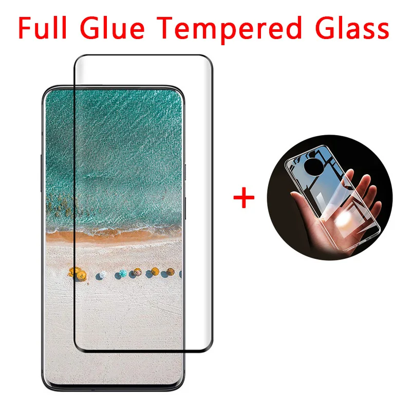 Полное клейкое закаленное стекло для защиты экрана для Oneplus 7T Pro 3D изогнутое полное клеевое стекло для Oneplus 7 Pro стеклянная крышка для камеры - Цвет: Золотой