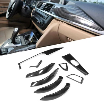 

9Pcs/Set Dry Carbon Fiber Interior Trim Decor Fit for 3Series 4Series F30 F31 F32 F33 F36 LHD 2013-2020