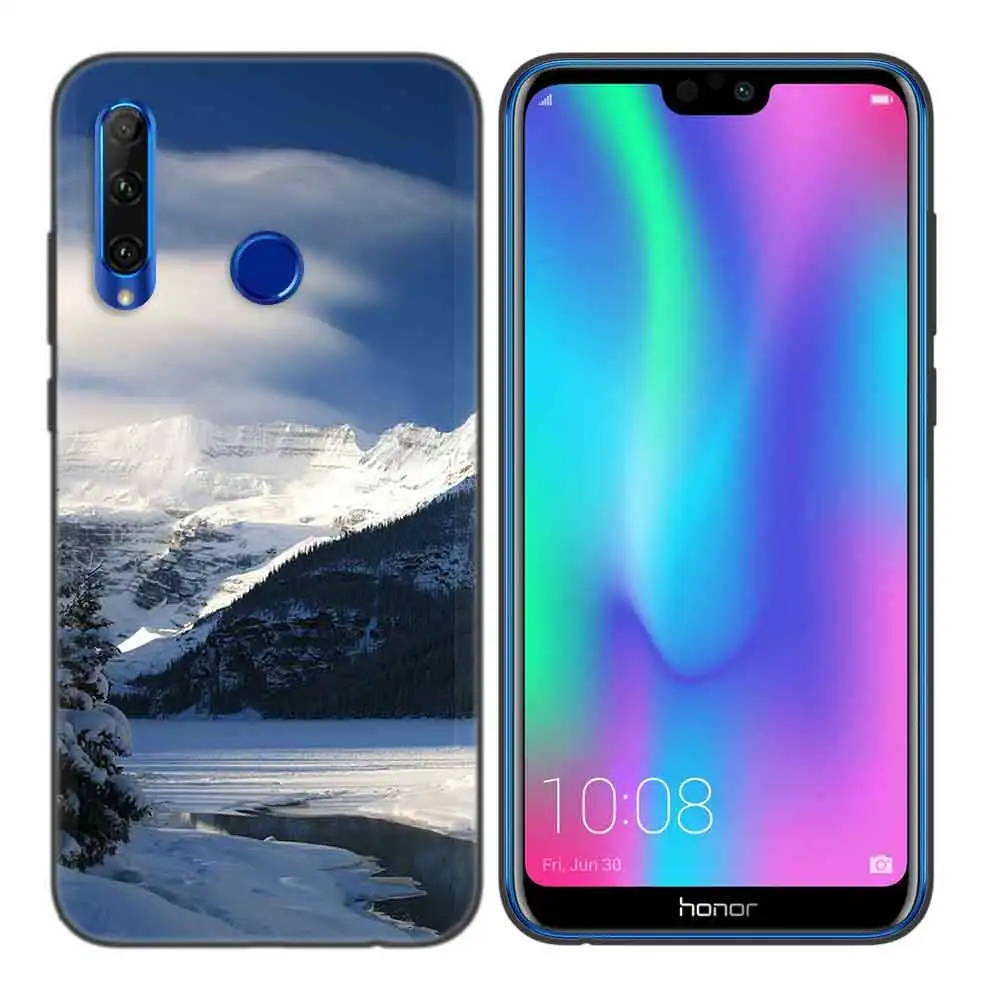 Черный силиконовый чехол для huawei Honor 8C 8X 8A 10 20 9X Lite Pro Y5 Y6 Y7 Y9 Play V20 Enjoy 9S 9E Fall Capa natural s - Цвет: Небесно-голубой
