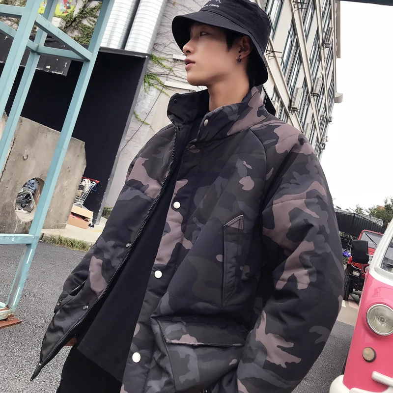 Camouflage color Yasword Мужская парка камуфляжного цвета, плотное пальто, зимние куртки, теплые зимние повседневные пальто с капюшоном, меховые мужские пальто с хлопковой подкладкой - Цвет: Camouflage color