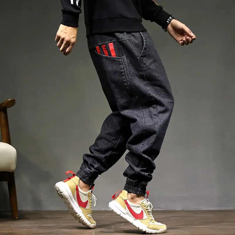 Hip Hop Streetwear Harem Jeans Pants Men Loose Joggers Denim Casual Sweatpants Korea Ankle length Trousers Hip Hop Streetwear Harem Jeans Pants Men Loose Joggers Denim Casual Sweatpants Korea Ankle length Trousers