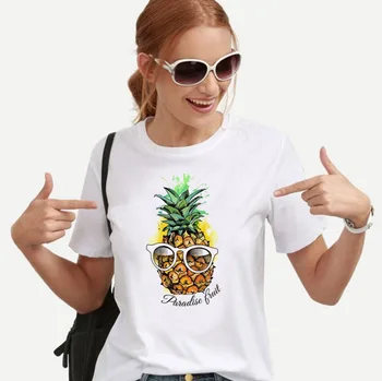 

Pineapple Print T Shirt Women Short Sleeve O Neck Loose Tshirt 2020 Summer Fashion Women Tee Shirt Tops
