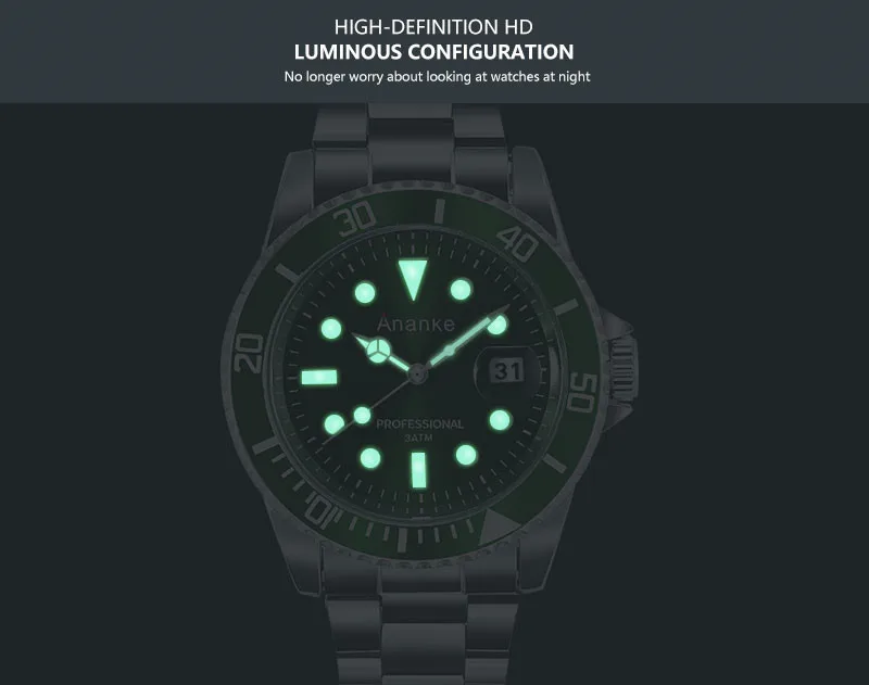 Ananke повседневные спортивные часы для мужчин лучший бренд класса люкс Военный хронограф наручные часы из нержавеющей стали мужские часы reloj