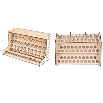 

2 Pcs Wooden Pigment Bottle Storage Organizer Color Paint Ink Brush Stand Rack Modular Holder School 74 Hole & 50 Hole