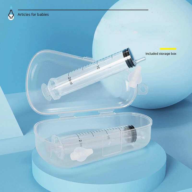 2pcs Professional Syringe Baby Nasal Irrigator Portable Infant Nose Cleaner Rinsing Device Soften nasal scab For Kids Children