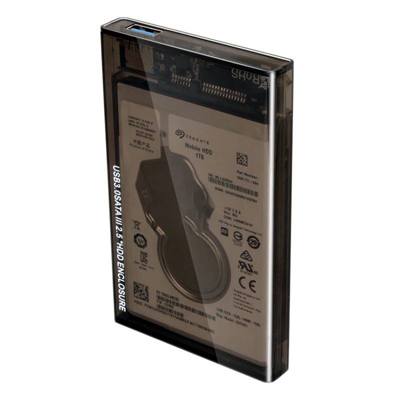 Qиндийский 2,5 HDD чехол SATA к USB 3,0 адаптер внешний жесткий диск Корпус для SSD диск коробка-чехол на HDD HD 2,5 SSD чехол SATA к USB